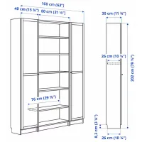 Dulap Ikea Billy/Oxberg 202 x 160 x 30 / MDF / Stejar negru photo 7