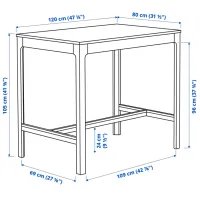 Masă de bucătărie fixă Ikea Ekedalen PAL/ Dark Brown photo 6