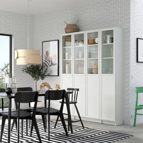 Шкаф Ikea Billy/Oxberg 202 x 160 x 30см / МДФ / White photo 2