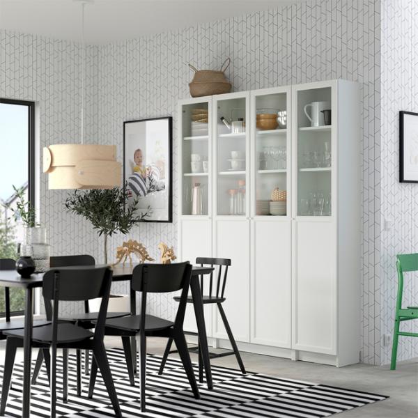 Шкаф Ikea Billy/Oxberg 202 x 160 x 30см / МДФ / White photo 2