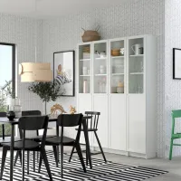 Dulap Ikea Billy/Oxberg 202 x 160 x 30 / MDF / White photo 2
