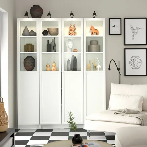 Шкаф Ikea Billy/Oxberg 202 x 160 x 30см / МДФ / White photo 3