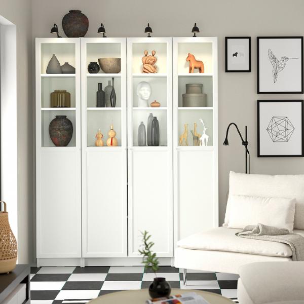 Шкаф Ikea Billy/Oxberg 202 x 160 x 30см / МДФ / White photo 3
