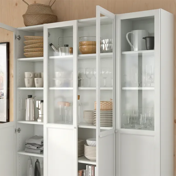 Шкаф Ikea Billy/Oxberg 202 x 160 x 30см / МДФ / White photo 5