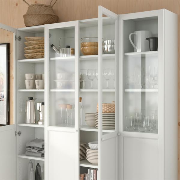 Шкаф Ikea Billy/Oxberg 202 x 160 x 30см / МДФ / White photo 5
