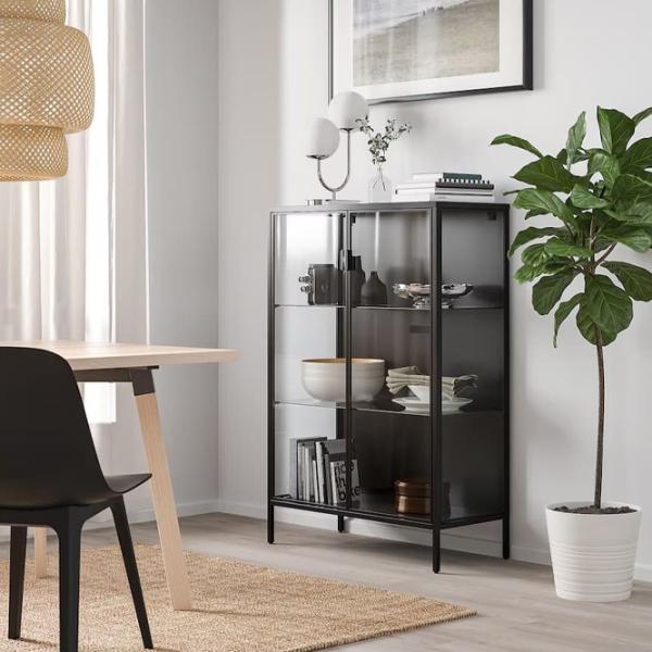 Dulap cu vitrină Ikea Rudsta  PAL / Antracit photo 2