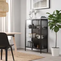 Витрина для гостиной Ikea Rudsta ДСП / Антрацит photo 2