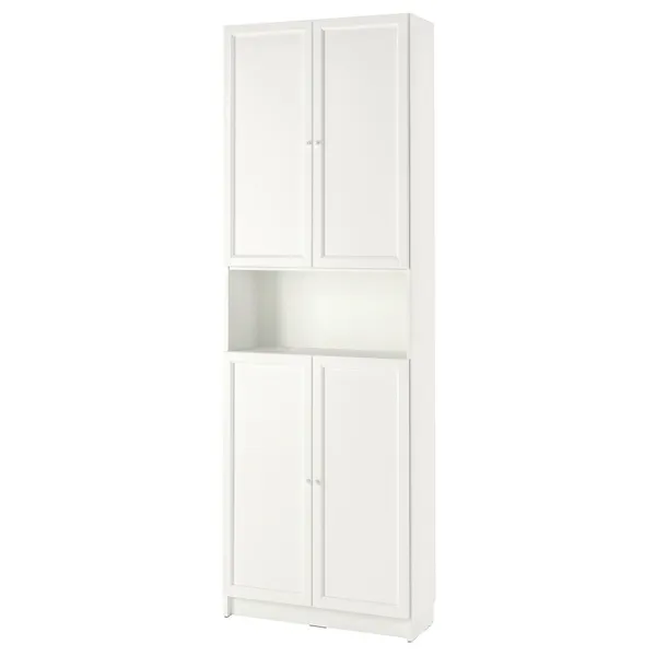 Шкаф Ikea Billy/Oxberg 237 x 80 x 30см / МДФ / White photo 1