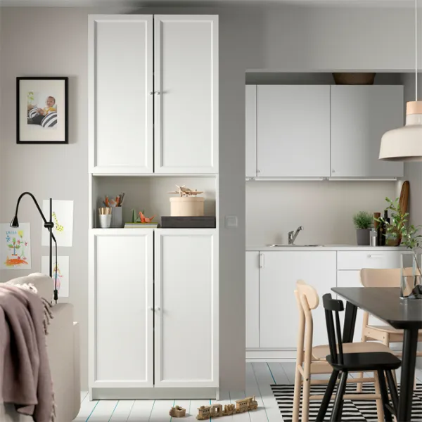 Шкаф Ikea Billy/Oxberg 237 x 80 x 30см / МДФ / White photo 3
