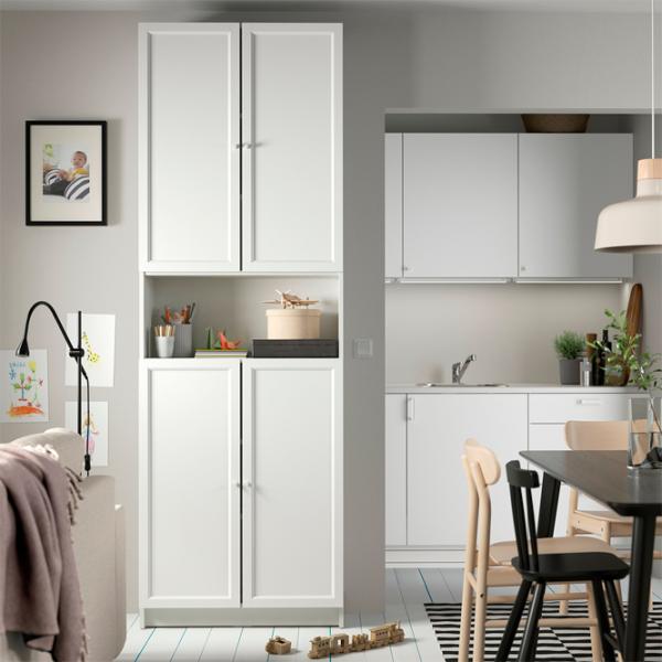 Шкаф Ikea Billy/Oxberg 237 x 80 x 30см / МДФ / White photo 3
