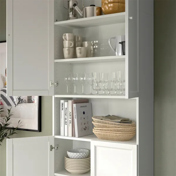 Шкаф Ikea Billy/Oxberg 237 x 80 x 30см / МДФ / White photo 4