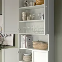 Шкаф Ikea Billy/Oxberg 237 x 80 x 30см / МДФ / White photo 4