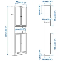 Шкаф Ikea Billy/Oxberg 237 x 80 x 30см / МДФ / White photo 5
