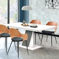 Masă de bucătărie extensibilă Modern Modern Slider PAL/ White photo 3