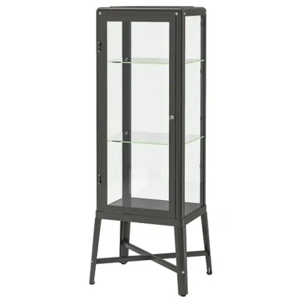 Dulap cu vitrină Ikea Fabrikor Metal / Dark grey photo 1 Dulap cu vitrină Ikea Fabrikor Metal / Dark grey photo 1