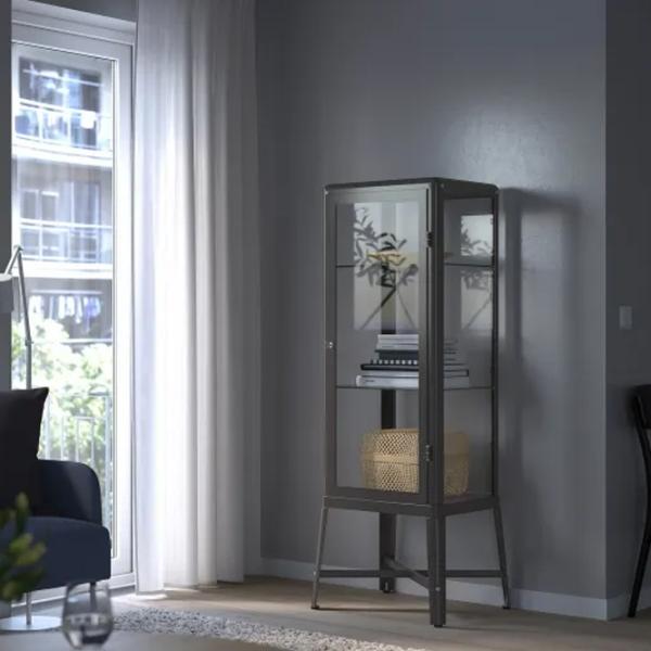 Dulap cu vitrină Ikea Fabrikor Metal / Dark grey photo 3 Dulap cu vitrină Ikea Fabrikor Metal / Dark grey photo 3