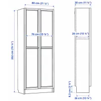 Шкаф Ikea Billy/Hogadal 202 x 80 x 30см / МДФ / White photo 6