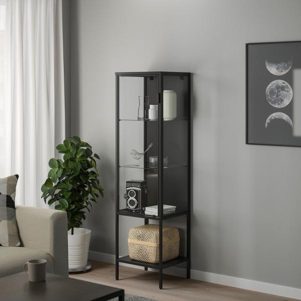 Dulap cu vitrină Ikea Rudsta  Metal / Antracit photo 2