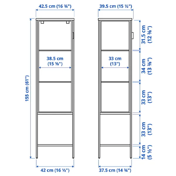 Dulap cu vitrină Ikea Rudsta  Metal / Antracit photo 3
