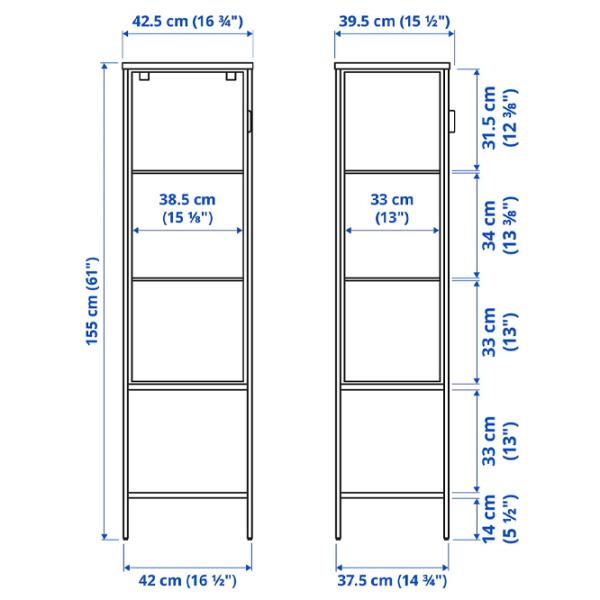 Dulap cu vitrină Ikea Rudsta  Metal / Antracit photo 3
