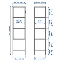 Dulap cu vitrină Ikea Rudsta Metal / Antracit photo 3