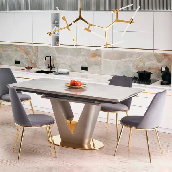 Кухонный стол раскладной Modern Valentino Керамика/ Светло-серый photo 3 Кухонный стол раскладной Modern Valentino Керамика/ Светло-серый photo 3