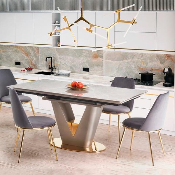 Кухонный стол раскладной Modern Valentino Керамика/ Светло-серый photo 3 Кухонный стол раскладной Modern Valentino Керамика/ Светло-серый photo 3