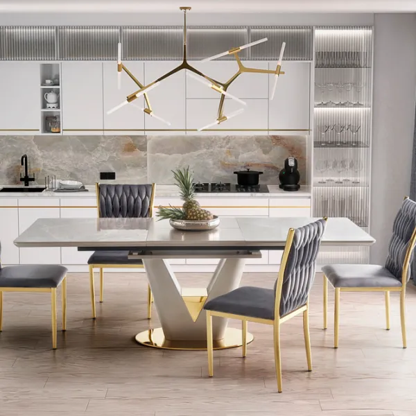 Кухонный стол раскладной Modern Valentino Керамика/ Светло-серый photo 4 Кухонный стол раскладной Modern Valentino Керамика/ Светло-серый photo 4