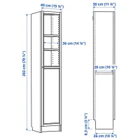 Витрина для гостиной Ikea Billy ДСП / White photo 2