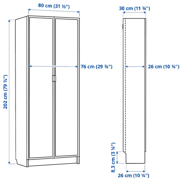 Шкаф Ikea Billy/Hogbo 202 x 80 x 30см / МДФ / Дуб черный photo 4 Шкаф Ikea Billy/Hogbo 202 x 80 x 30см / МДФ / Дуб черный photo 4