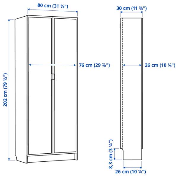 Шкаф Ikea Billy/Hogbo 202 x 80 x 30см / МДФ / Дуб черный photo 4 Шкаф Ikea Billy/Hogbo 202 x 80 x 30см / МДФ / Дуб черный photo 4