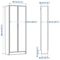 Dulap Ikea Billy/Hogbo 202 x 80 x 30 / MDF / Stejar negru photo 4