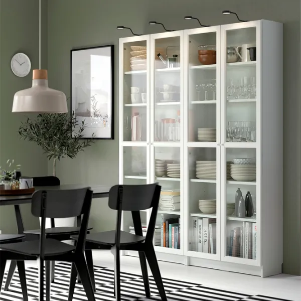 Dulap Ikea Billy/Oxberg 202 x 160 x 30 / MDF / White photo 4