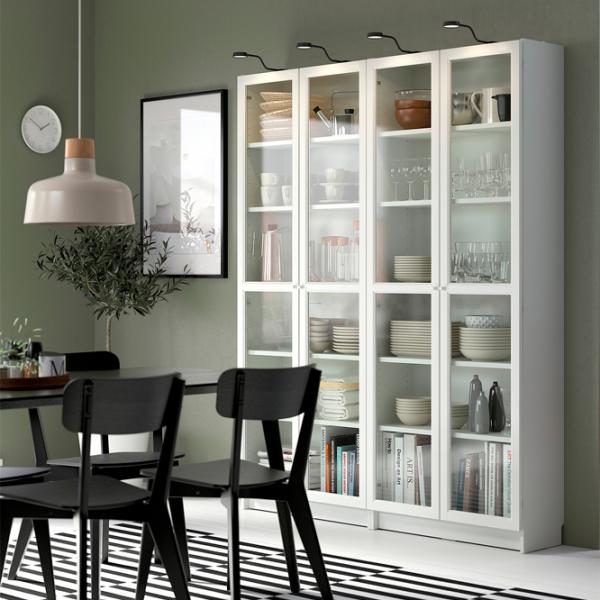 Dulap Ikea Billy/Oxberg 202 x 160 x 30 / MDF / White photo 4