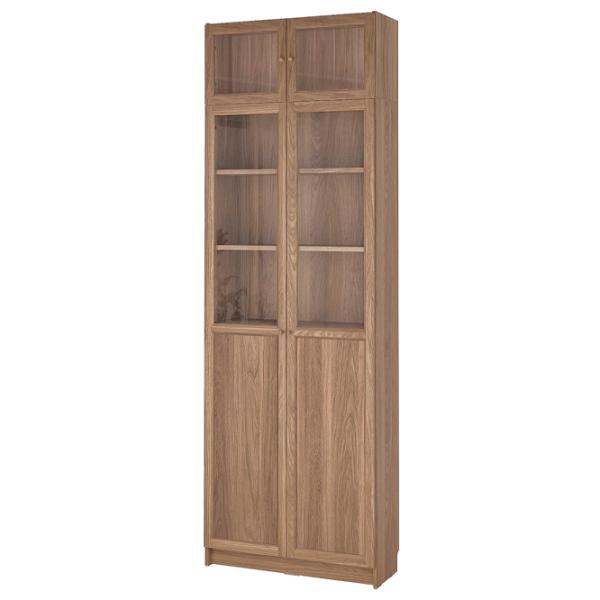 Dulap Ikea Billy/Oxberg 237 x 80 x 30 / Sticlă / Stejar photo 1 Dulap Ikea Billy/Oxberg 237 x 80 x 30 / Sticlă / Stejar photo 1