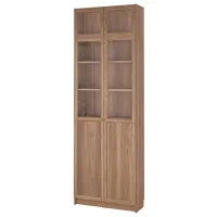 Dulap Ikea Billy/Oxberg 237 x 80 x 30 / Sticlă / Stejar