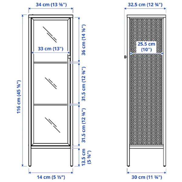 Dulap cu vitrină Ikea Baggebo Metal / White photo 2 Dulap cu vitrină Ikea Baggebo Metal / White photo 2