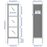 Dulap cu vitrină Ikea Baggebo Metal / White photo 2