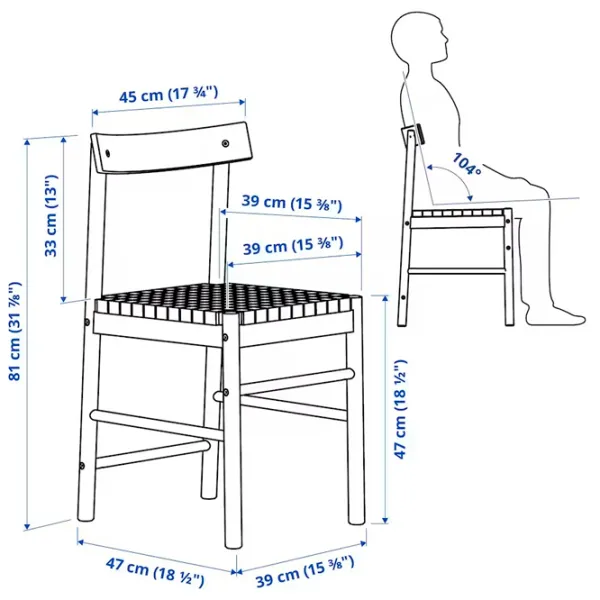 Кухонный стул Ikea Nackanas Массив/ Серый Wood photo 6