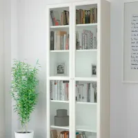 Dulap Ikea Billy/Oxberg 202 x 80 x 30 / Sticlă / White photo 4