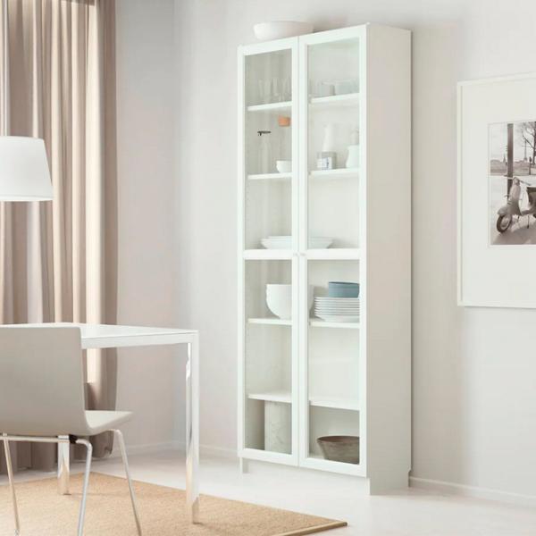 Шкаф Ikea Billy/Oxberg 202 x 80 x 30см / Стекло / White photo 5 Шкаф Ikea Billy/Oxberg 202 x 80 x 30см / Стекло / White photo 5