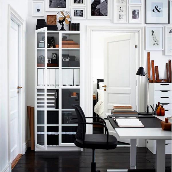 Шкаф Ikea Billy/Oxberg 202 x 80 x 30см / Стекло / White photo 6 Шкаф Ikea Billy/Oxberg 202 x 80 x 30см / Стекло / White photo 6