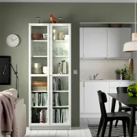 Dulap Ikea Billy/Oxberg 202 x 80 x 30 / Sticlă / White photo 7