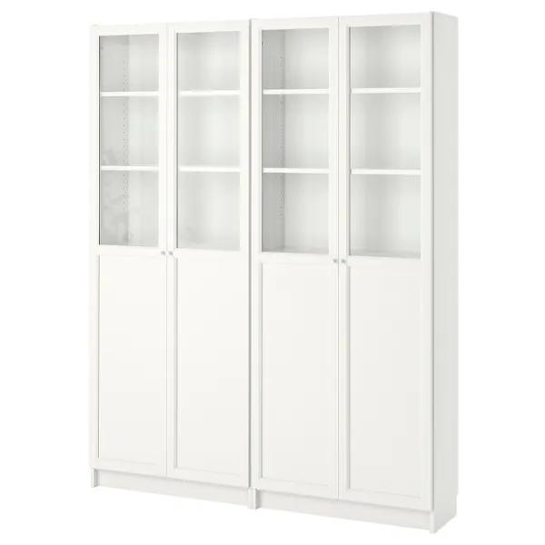 Dulap Ikea Billy/Oxberg 202 x 160 x 30 / Sticlă / White photo 1 Dulap Ikea Billy/Oxberg 202 x 160 x 30 / Sticlă / White photo 1