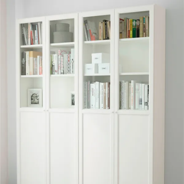 Dulap Ikea Billy/Oxberg 202 x 160 x 30 / Sticlă / White photo 3 Dulap Ikea Billy/Oxberg 202 x 160 x 30 / Sticlă / White photo 3