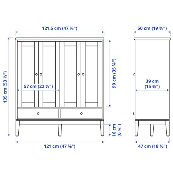 Витрина для гостиной Ikea Idanas ДСП / White photo 3
