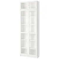 Dulap Ikea Billy/Oxberg 237 x 80 x 30 / Sticlă / White