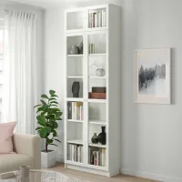 Dulap Ikea Billy/Oxberg 237 x 80 x 30 / Sticlă / White photo 2
