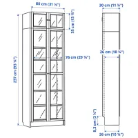Dulap Ikea Billy/Oxberg 237 x 80 x 30 / Sticlă / White photo 5