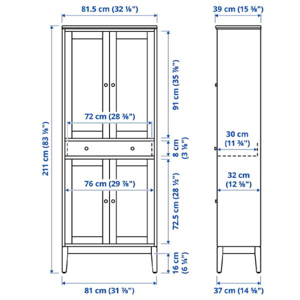 Витрина для гостиной Ikea Idanas ДСП / White photo 2